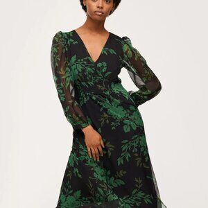 MANGO Floral Chiffon Dress